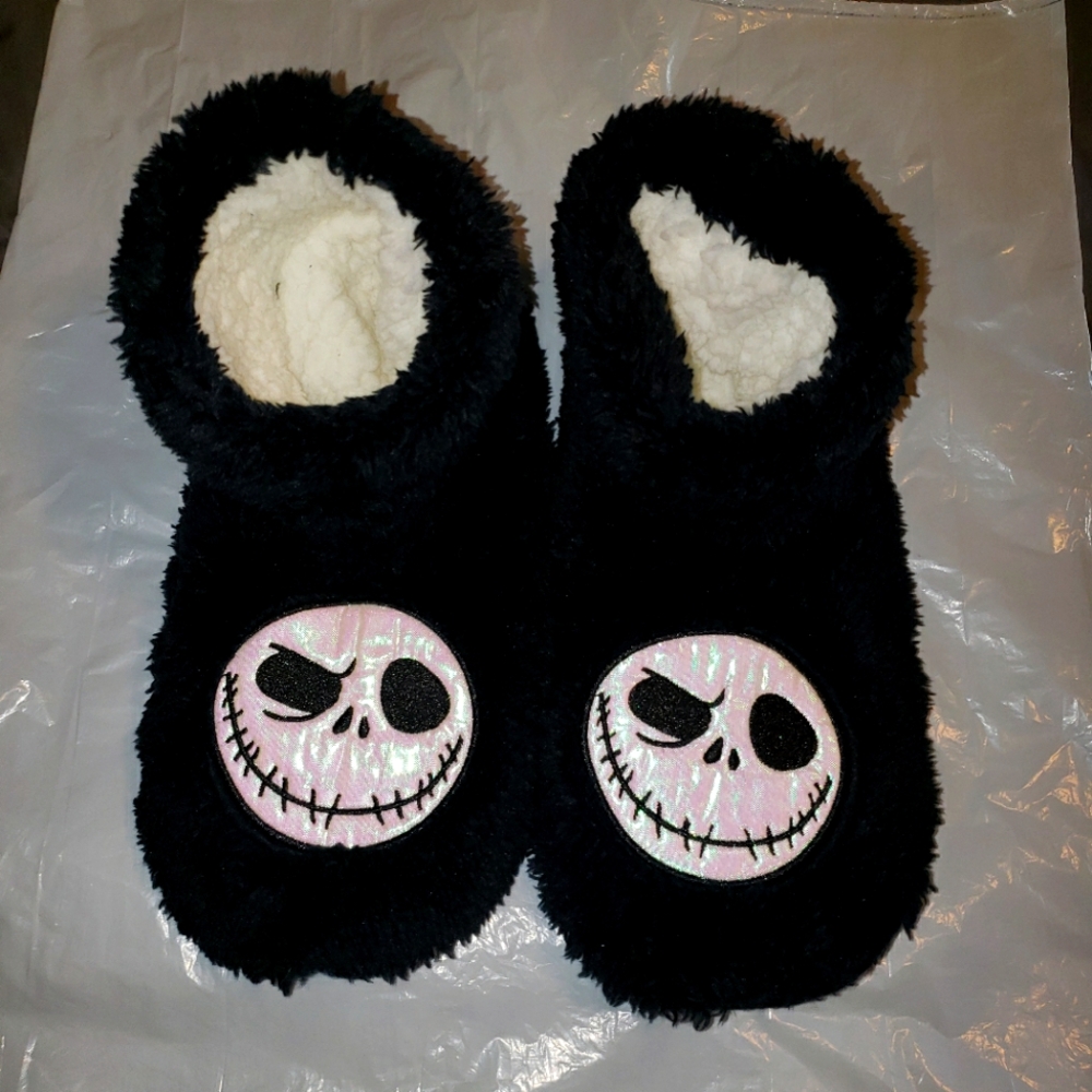 Disney Nightmare Before Christmas Jack Skellington Slipper Socks Brand New